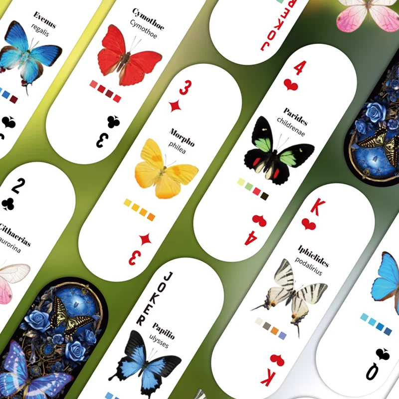 Mr.Paper Permainan Kartu Meja 54/Kotak Kupu-kupu Halloween Penyihir Kecil Dicetak Kartu Poker Mini Hadiah Natal Halloween untuk Anak-anak