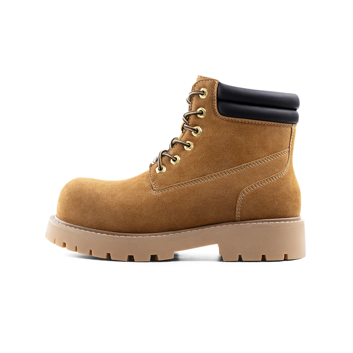 Mr.A Men's High-Top Boots Men's Leather Shoes Winter Fashion Height-Increasing Warm Shoes Outdoor Sports Shoes Lace-Up Non-Slip Work Boots