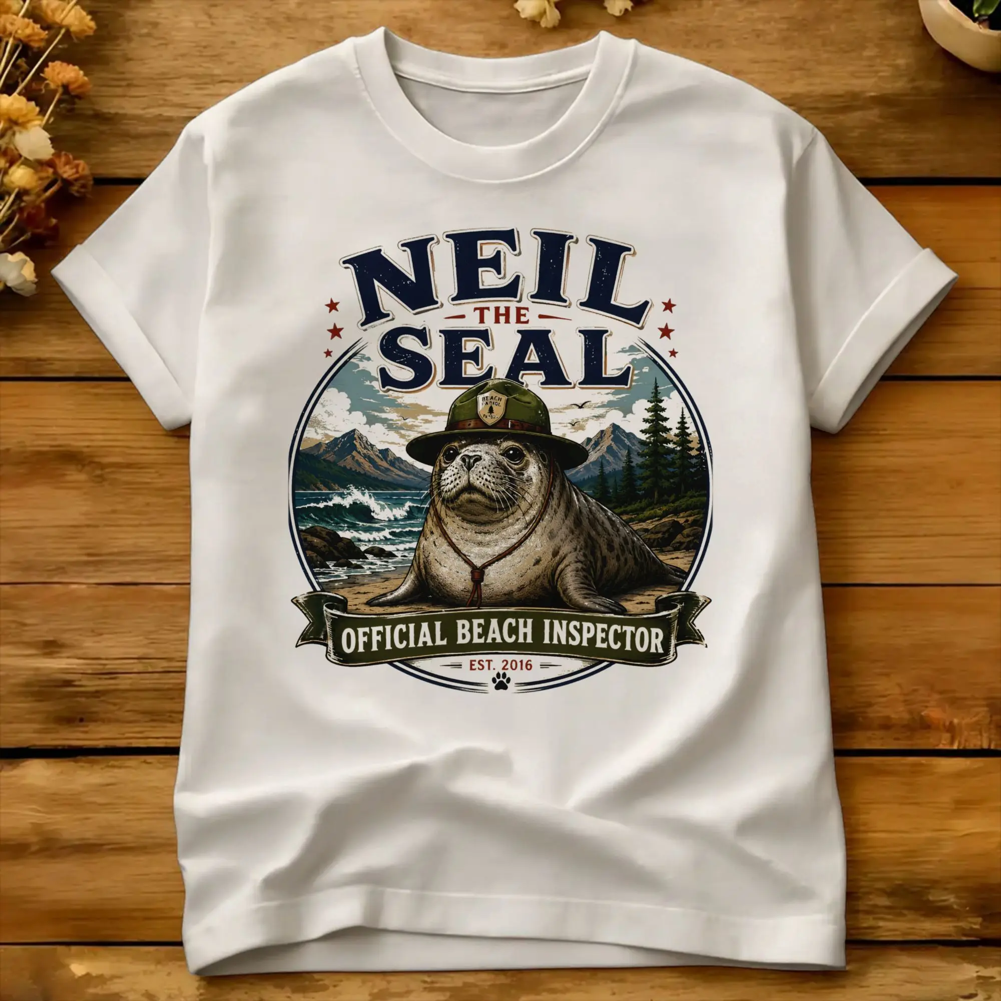 Neil The Seal T Shirt Summer  Cotton T Shirts For Mens Printed Tshirt Short Sleeve Streetwear Tops