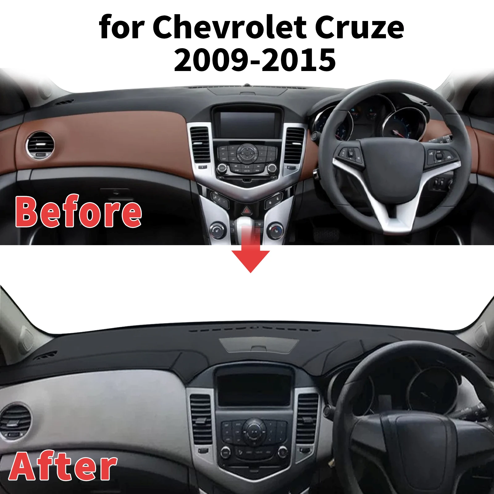 for Chevrolet Cruze 2009-2015 Dashboard Cover Sun Shade Protector Dashmat Anti-Glare UV Block Carpet Mat Automotive Dash Mat