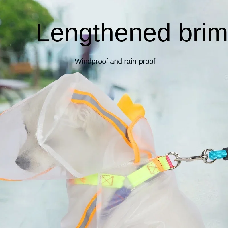 Pet Dog Raincoat Puppy Four Feet Hooded Transparent Waterproof Small Medium Large Dog Rain Out Clothes for Animals - view 3