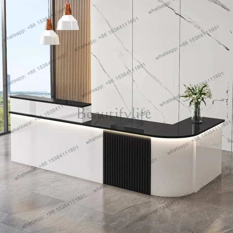 LJY School Small Reception Desks Clinic Boutique Lectern Pulpit Reception Desks Counter Business Mostrador Recepcion Furniture