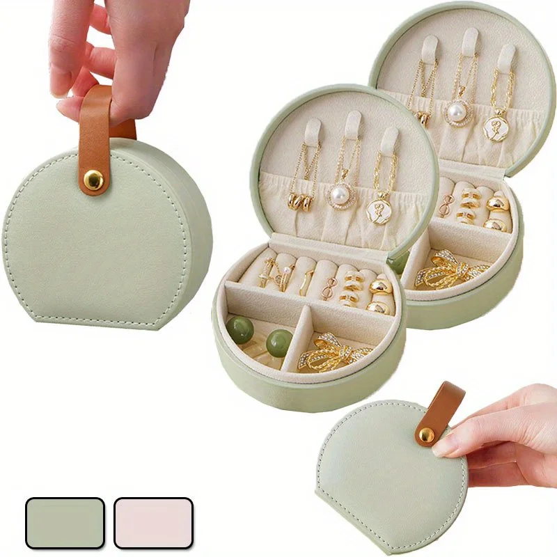 Mini-Hand-Schmuck-Organizer, tragbare Reise-Schmuckschatulle für Damen, Schmuckschatulle für Ringe, Anhänger, Ohrringe, Halsketten, Armbänder