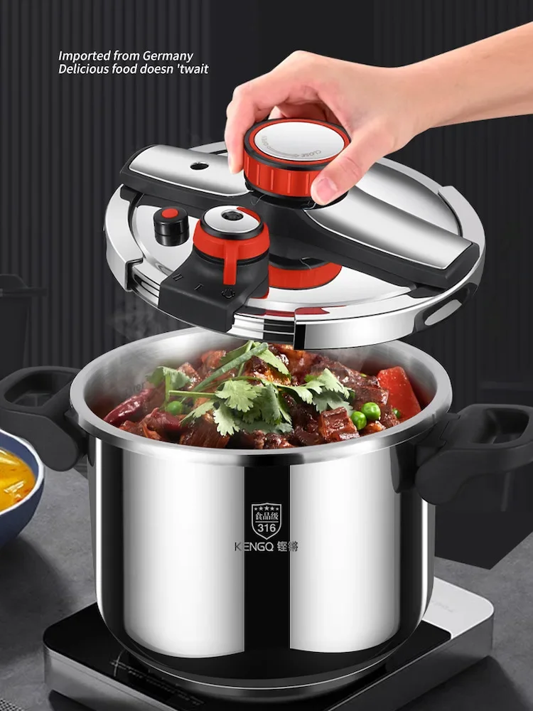 8L Pressure cookers Induction cooker gas universal 100Kpa Pressure cooker 316 stainless steel Pressure canner electric cooker