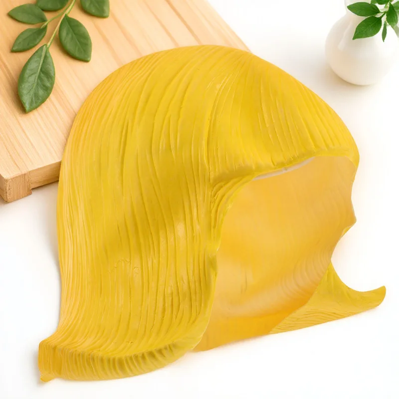 

Ladies Headgear Yellow Bob Style Halloween Cosplay Wigs for Women Short Hair Student Realistic Hairpiece