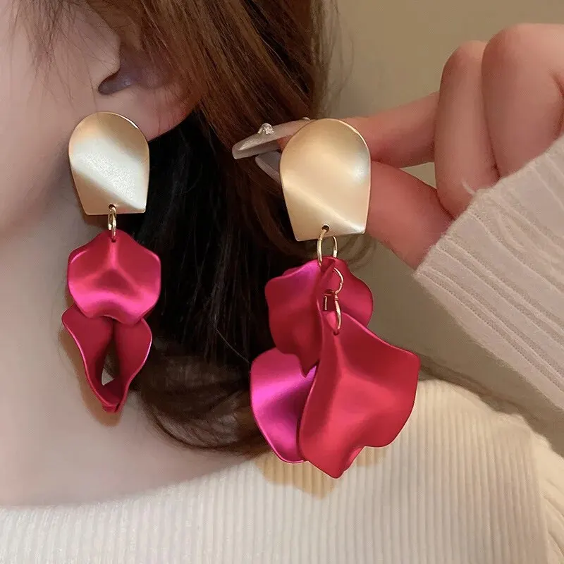Bohemian Colorful Flower Earrings For Women Fashion Petal Pendant Earrings Party Drop Earrrings Jewelry Y2k Accessories Bijoux image 5