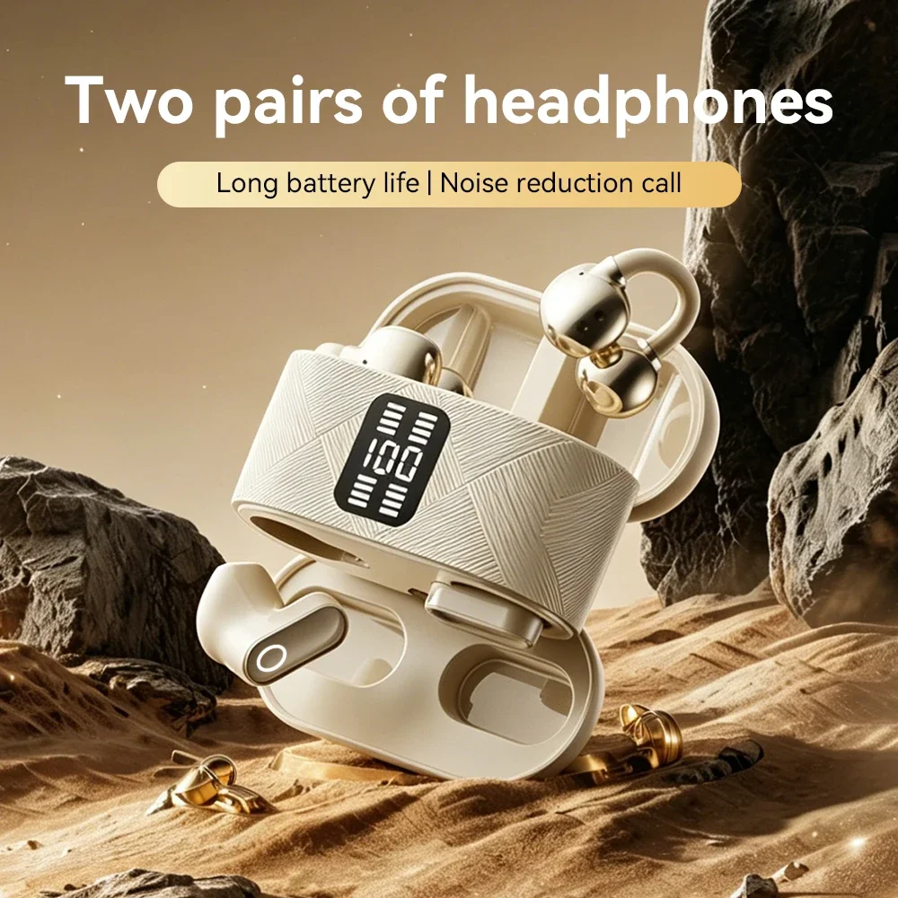 Hot Four High Sound Quality Sleep Bluetooth Headphone 2-in-1 LED Power Display Wireless Earphone Couple Game Sport Music Headset