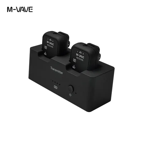 Imagen 2 del producto Sistema de Monitor de auriculares inalámbricos M-VAVE WP-12, sistema 1T2R de 2,4 GHz con reproducción 24H de ultra latencia, estuche de carga de 1800mAh