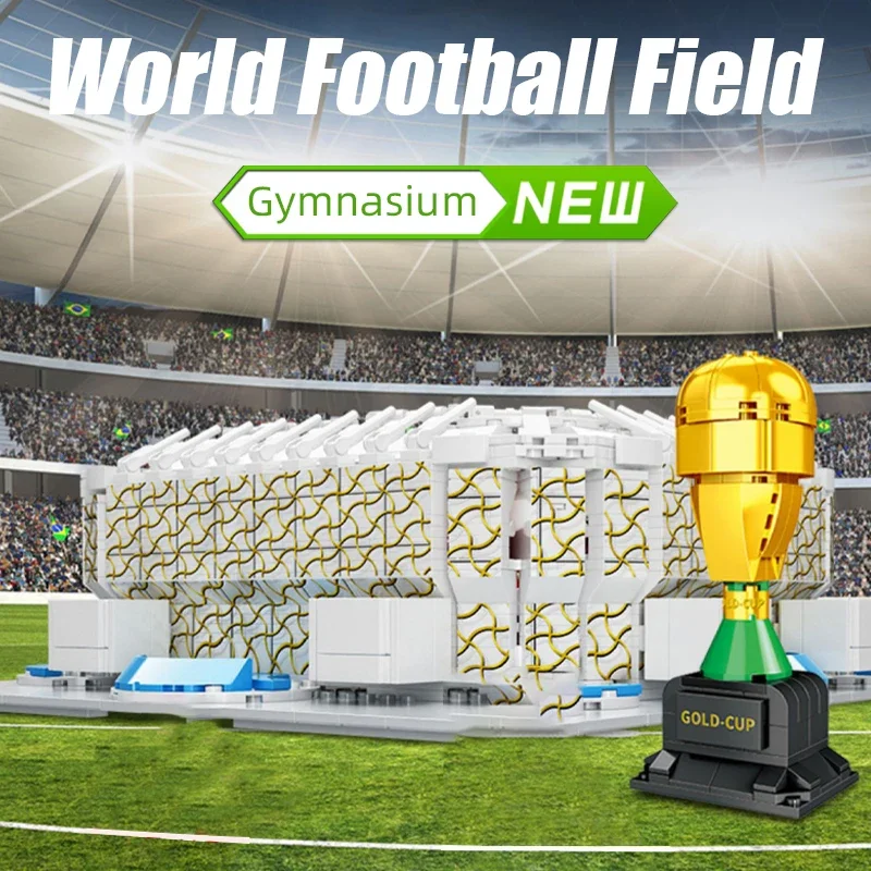 Gymnasium Trophy DIY Football Field Stadium Blocks Bricks Lamp Educational Jigsaw Puzzle For Kids Fans DIY toys toys Gifts