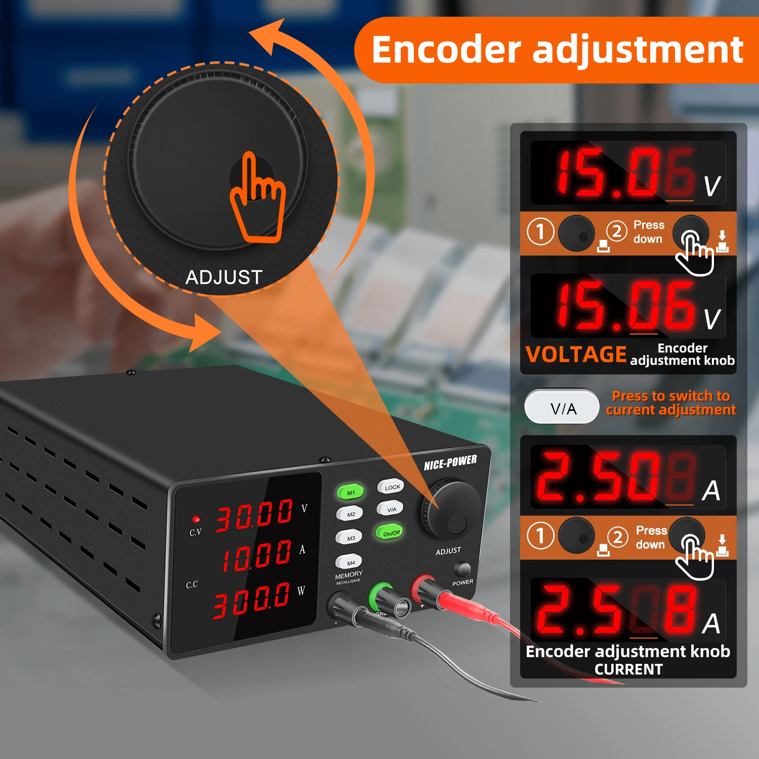 Nice-power DC Laboratory 30V 10A alimentatore da laboratorio regolabile 4 cifre LED 120V 3A 60V 5A 12V Tester stabilizzatore regolatore di tensione