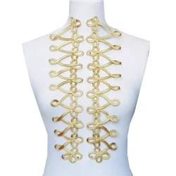 Handmade Gold Cord Patch Decorative Baroque Neckline Collar Sew On Patches For Clothing Clothes Applique AC1613