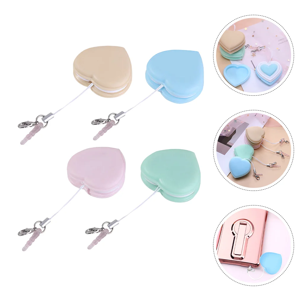 

4 Pcs Screen Cleaner Phone Scratch Remover Eye Glasses Lens Heart-shaped and Eyeglass Brush Pp+silicone