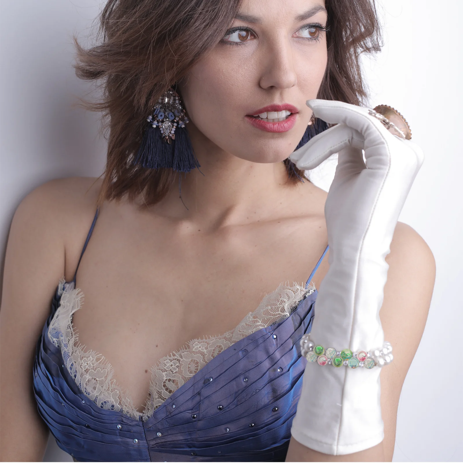 100Pcs Glass Bracelet Accessories Christmas Large Hole Spacer Beads DIY Handmade Bracelet Beaded Charms Loose Beads