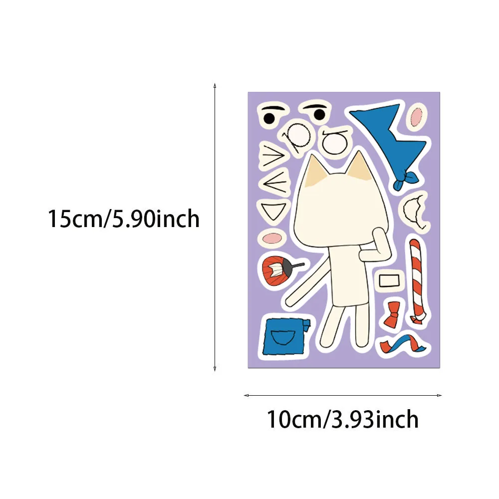 8PCS Creative Cat Cartoon Collage Decoration Phone Cases, Water Cups, Notebook DIY Personalized Waterproof Stickers