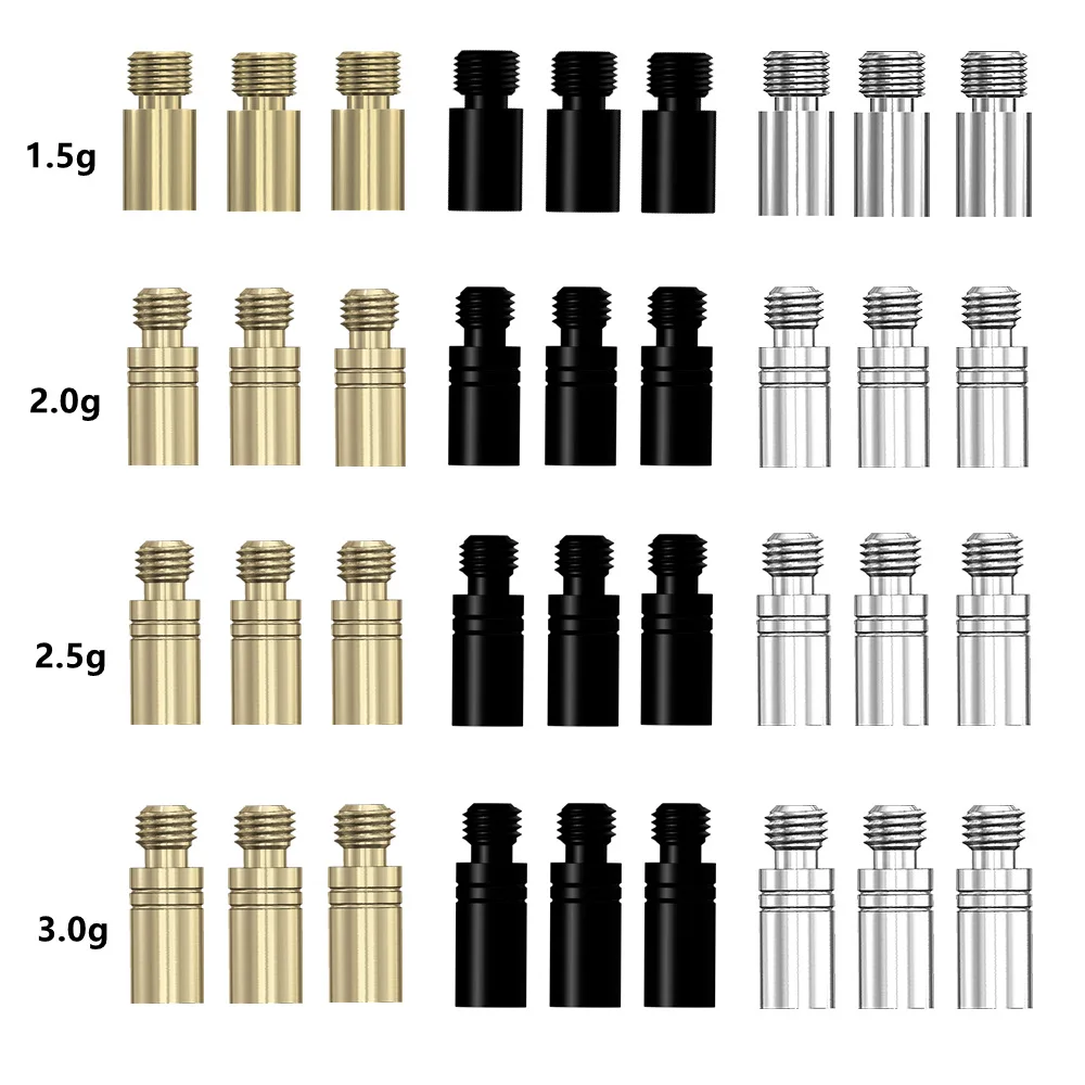 6 peças 1.5g, 2g, 2.5g, 3g dardos de controle de peso livre peso contrapeso adder