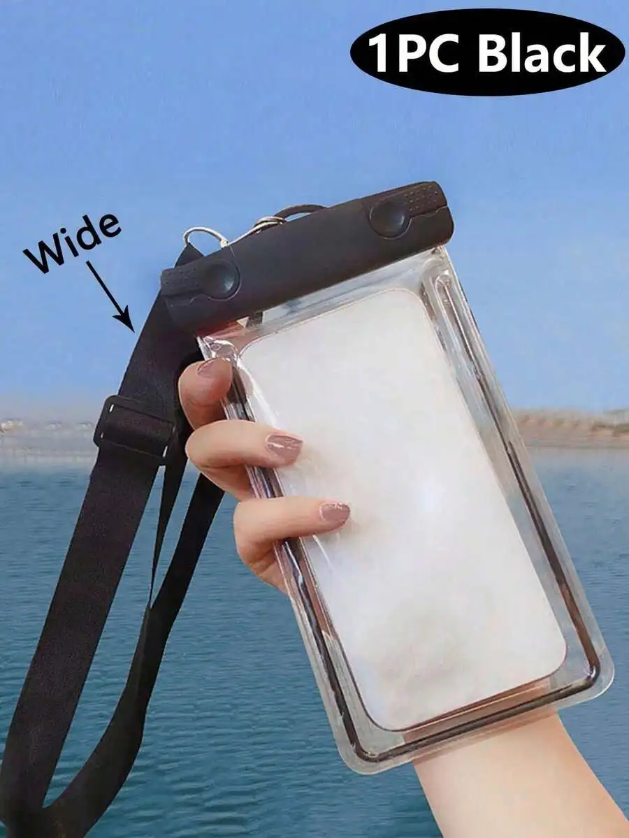 Waterproof Phone Pouch With Wide Strap, Clear Transparent Dry Bag For Swimming Beach Outdoor Sports