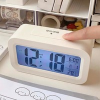 Digital Alarm Clock LED Mini Desktop Electronic Backlight Snooze Moment Calendar Multifunction Table Clock with Data Display