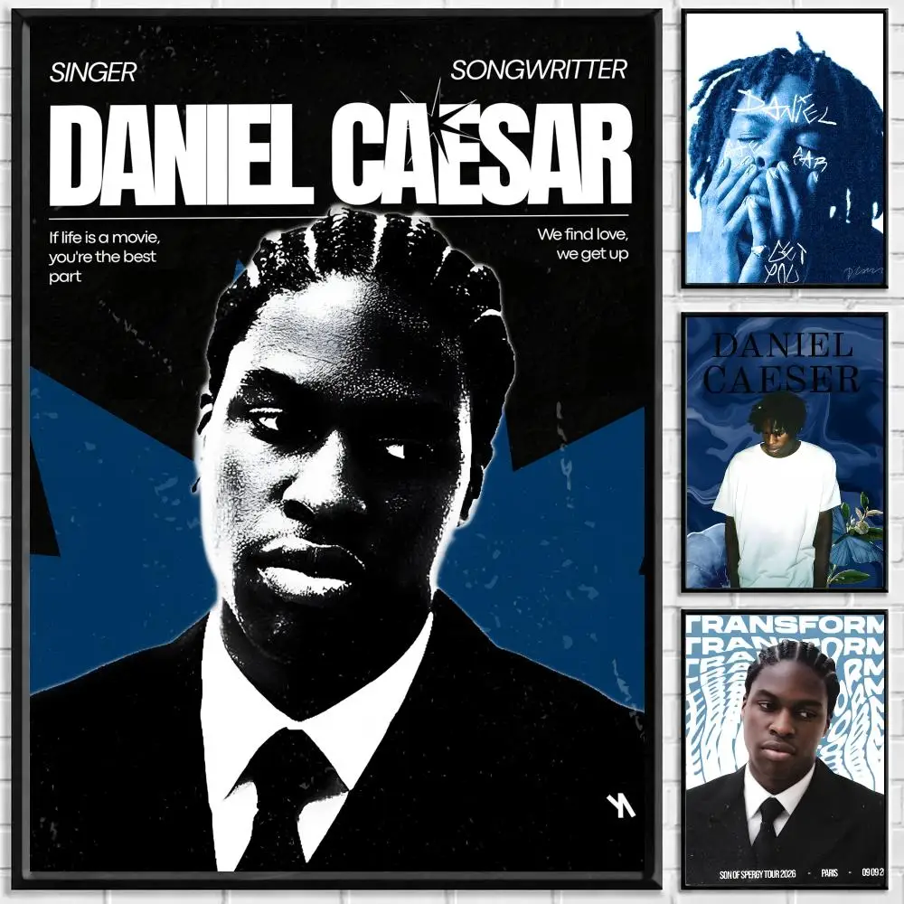 Singer Daniel Caesar Poster Self Adhesive Waterproof PP Poster Coffee Shop Bar Wall Sticker Home Room Decor Wall Art