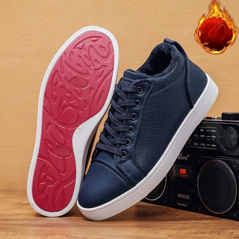 

Новая зимняя толстая бархатная спортивная обувь, теплая мужская хлопковая обувь, корейское издание, модные универсальные мужские туфли для доски