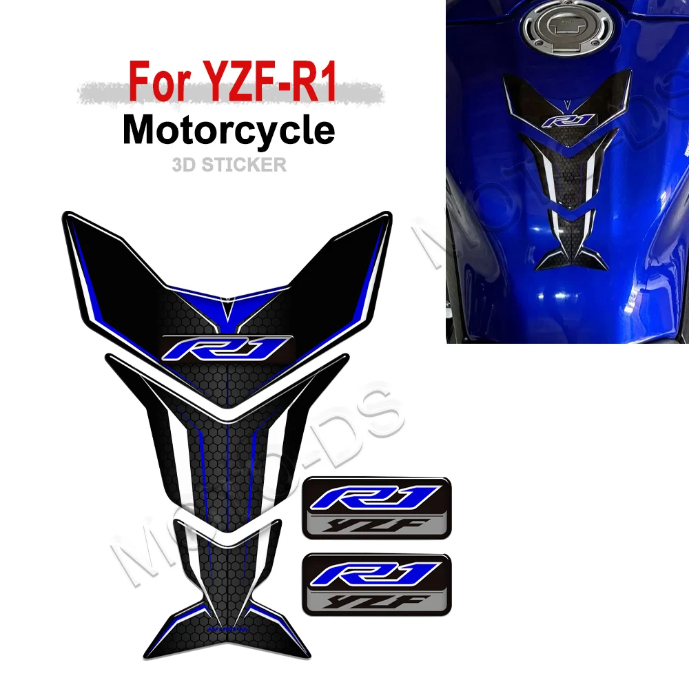 For YZF-R1 YZF R1 YZFR1 Motorcycle Protector Tank Knee Pad Grips Gas Fuel Oil Stickers Decals
