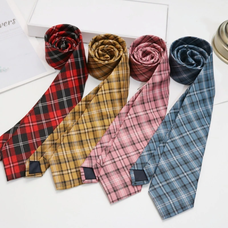

Grid Tie for Students Boys and Girls College Style Tie Multi-color Casual Daily Uniform Tie Classic Simple and Handsome Tie