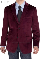 Burgundy Velvet Men Suit Jacket Peak Lapel Blazer with Single Breasted 2 Slits Dinner Party Wedding Tuxedo Latest Designs Coat