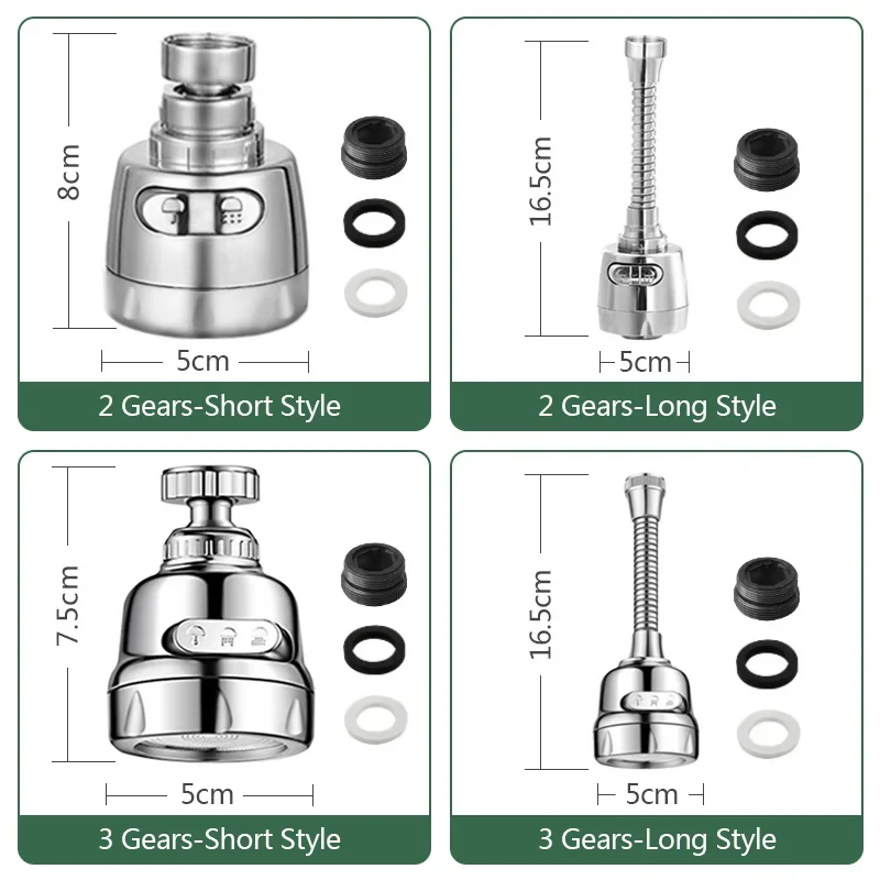 Faucet Extender 360 Degree Rotary Kitchen Sink Faucet Bubbler Water-Saving Device Adapter Soft Water Nozzle Bathroom Accessories