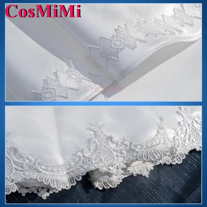 CosMiMi Game Genshin Impact Furina/Focalors أزياء تنكرية للعروس الوردية فستان زفاف أنيق كرنفال ملابس لعب الأدوار
