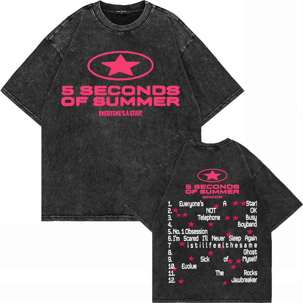 Camisetas Gráficas para Mujer, Playeras Gráficas Y2K, Camisetas 2026, Camisetas Oversize Holgadas con Lavado Ácido para Hombre/Mujer 4399