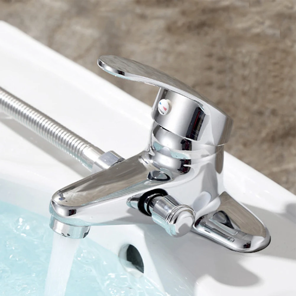 1 Pc Bathroom  Faucet Double-Hole Basin Side  Open 2 Ways With Copper  Ceramic Spool Hot And Cold  Basin Tap Mixer Faucet