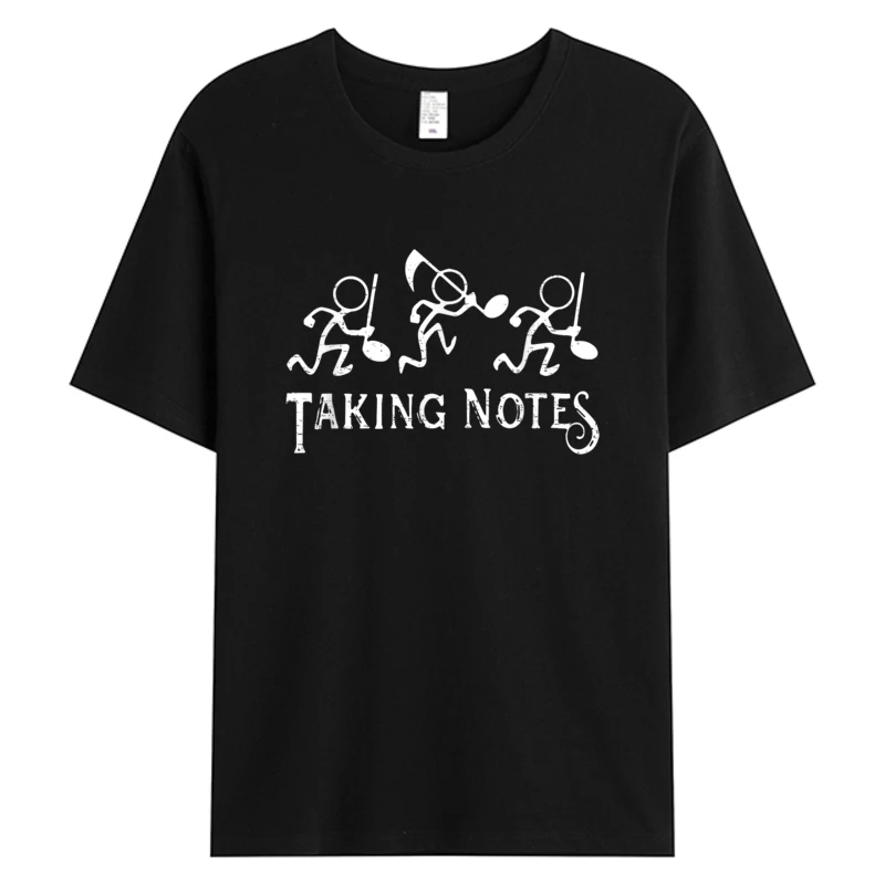

Vintage Musical Taking Notes Music Lovers Teachers Funny Men's Cotton Fabric Slim Fit Tshirts 5XL T-shirt Dropshipping
