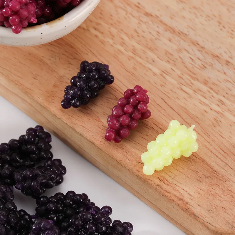 10pcs Mini Fake Grape Green Grape Corn Model Miniature Simulation Kitchen Scene Scale Decoration Home