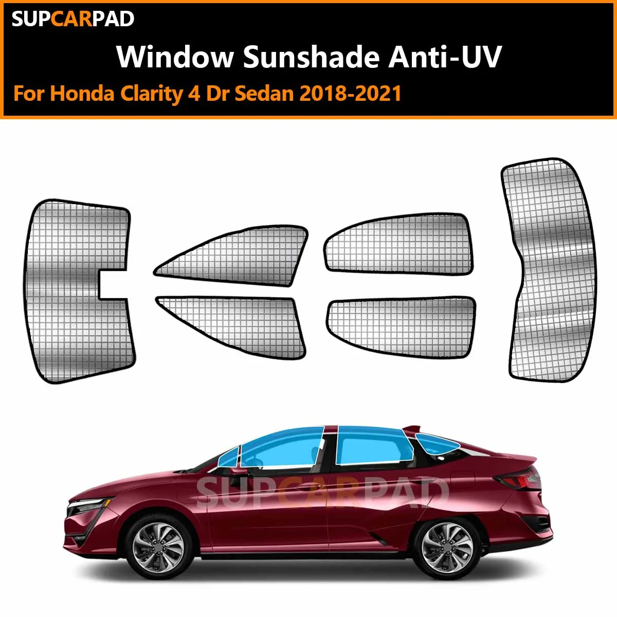 

For Honda Clarity 4 Dr Sedan 2018-2021 Custom Car Window Sunshade Anti-UV Car Sun Window Visors Sunshade Covers Accessories