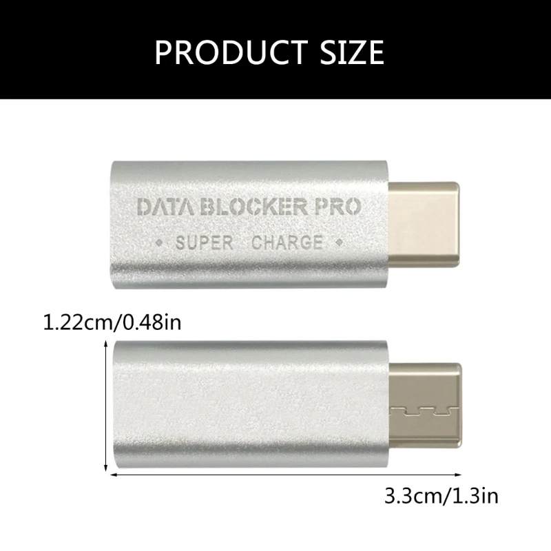 Pemblokir Data USB C dengan Aman, Dukungan Pengisian Cepat untuk Ponsel Cerdas dan Laptop Tablet Aksesori Pengisian Kecepatan