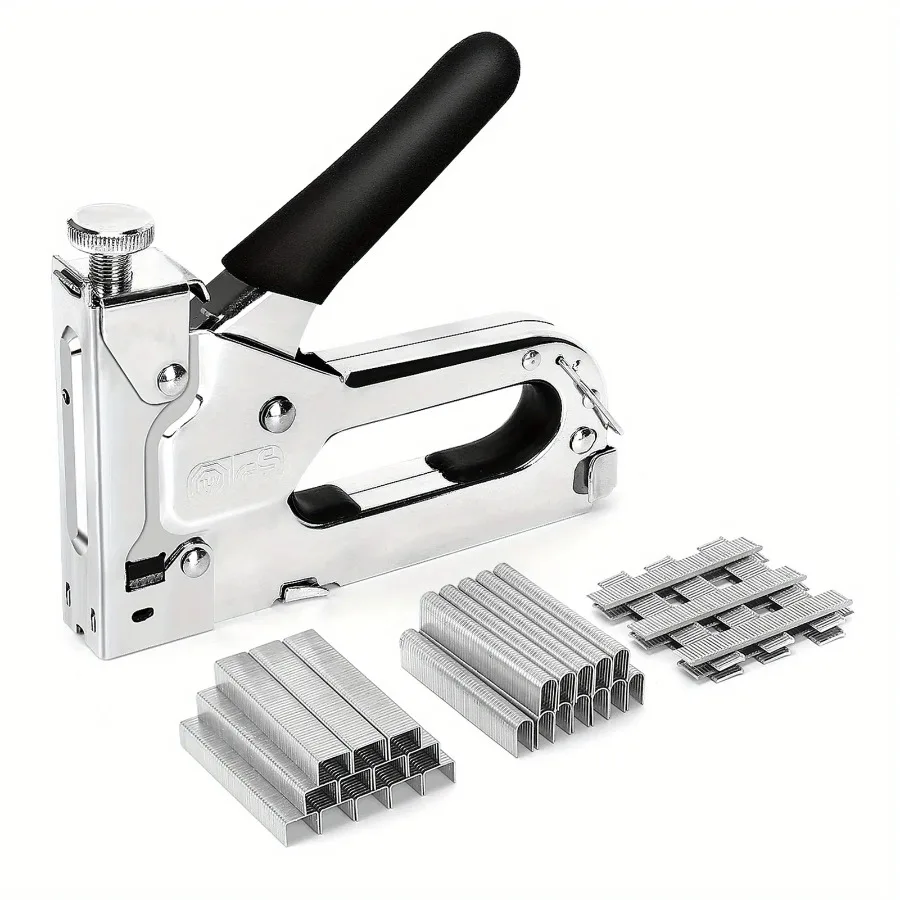 

1pc 3 In 1 Heavy Duty Staple Gun Kit With 300 Staples Upholstery Stapler For Fixing Material Dration Carpentry Furniture Doors