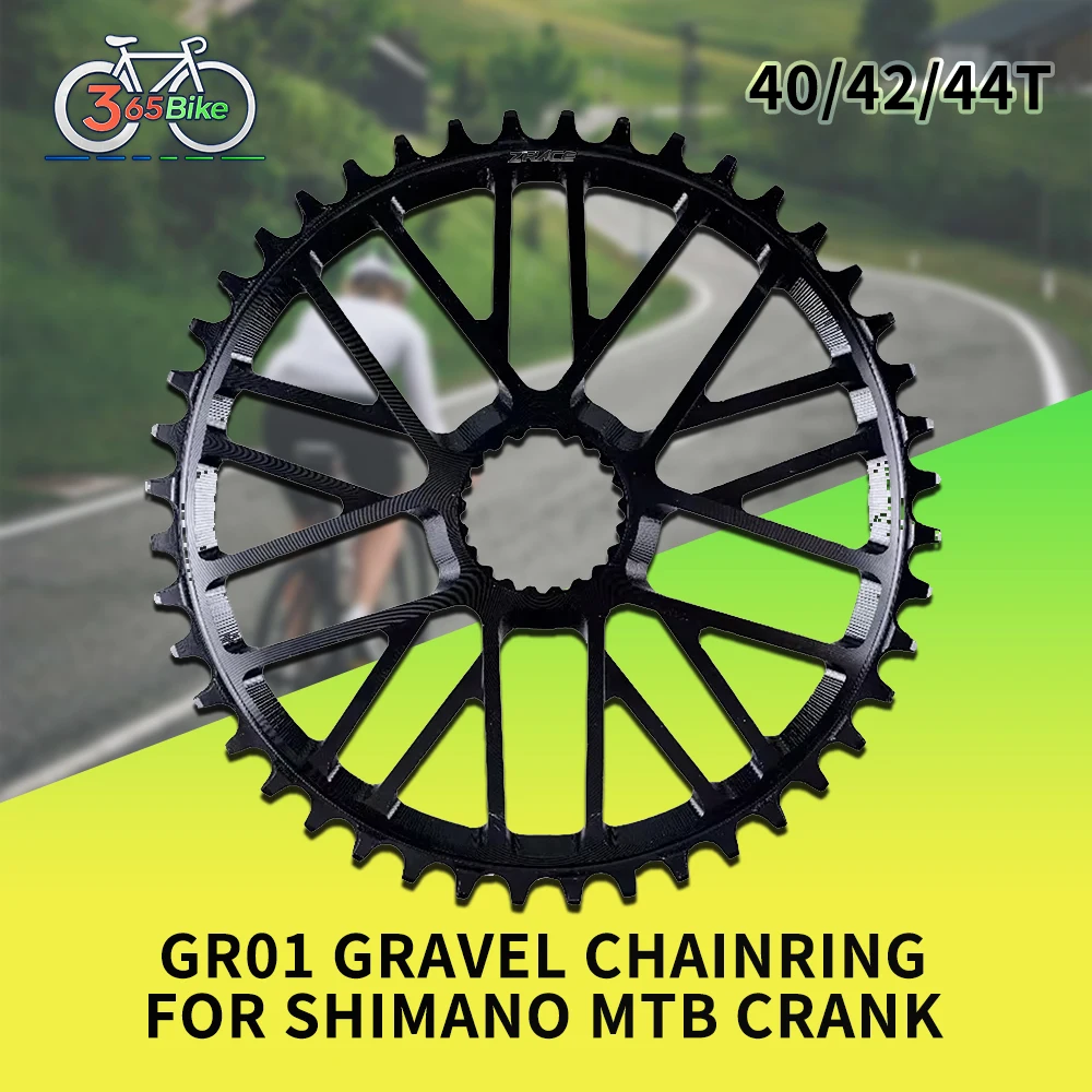 Coroa de Bicicleta 40T - 44 Dentes Larga e Estreita em Alumínio Compatível com Pedivela SHIMANO M9100 MT900 de Montagem Direta para Bicicletas Gravel e MTB
