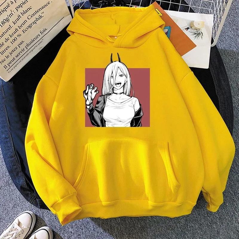 New Power Hoodie Unisex Fashion Anime Hooded Sweatshirt Long Sleeve Pullover