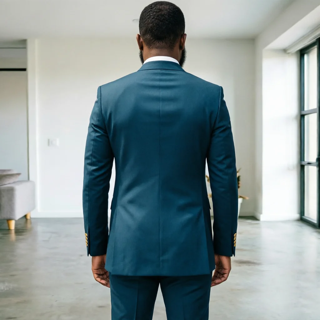 G&N 2027 Men's African Style Suit 2-Piece Set Stand Collar Peacock Blue Elegant Men's Party Jacket And Pants Customizable Size