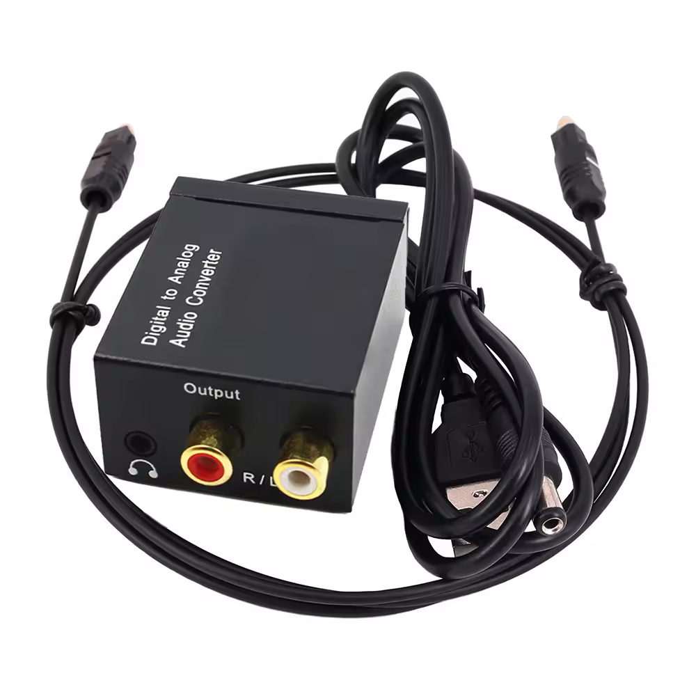 Digital to Analog Audio Converter Optical Fiber Coaxial Signal to Analog DAC Spdif Stereo 3.5MM Jack 2*RCA Amplifier Decoder