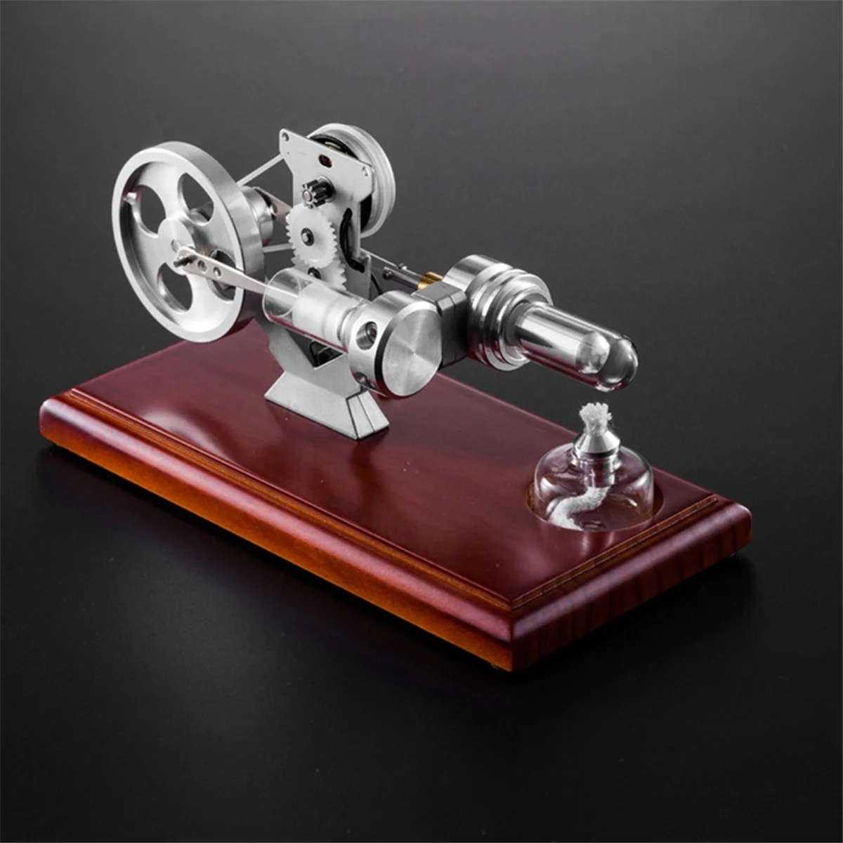 KKZ-Retro Style Hot Air Stirling Engine Motor Model Flywheel Design Educational Electricity Generator Teacher Toy Kids Gift