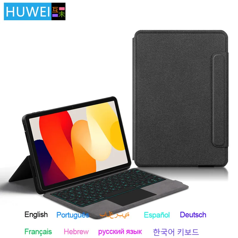 

HUWEI TouchPad Keyboard Case For Xiaomi RedMi Pad SE 2023 11" Tablet Cover for Redmi Red Mi Pad SE 11" Protective Case TPU Shell