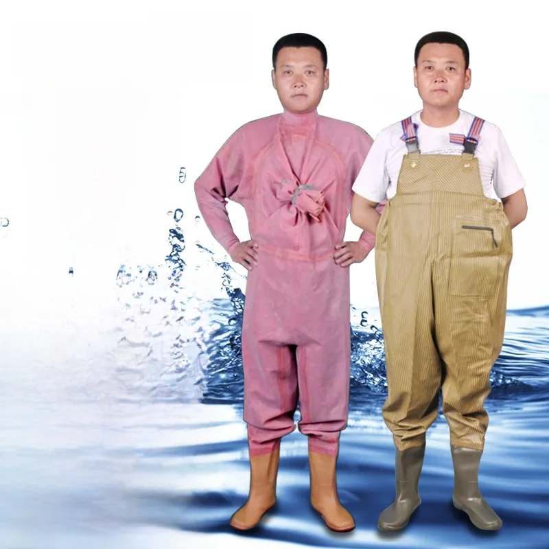 thickened-rubber-overall-water-pants-fish-catching-digging-lotus-waterproof-suit-shoes-unisex-four-seasons-fishing-gear