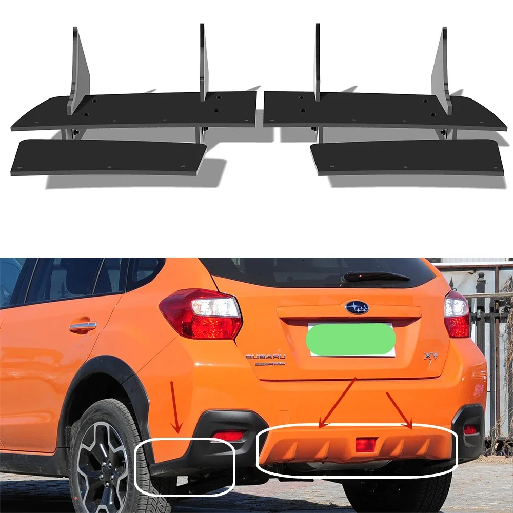 For Subaru XV Crosstrek 2013--2019 Accessories Fin Diffuser Splitter Spoiler Rear Bumper Lip Body Kit