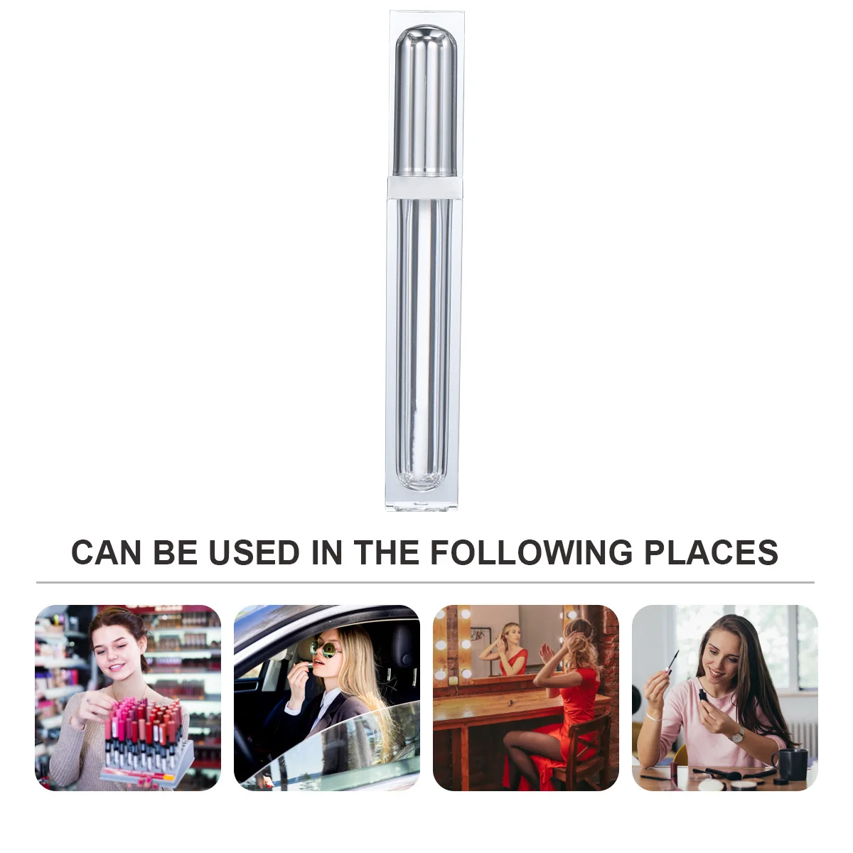 10Pcs 립밤 병 빈 리필 가능 투명 플라스틱 립글로스 튜브 경량 휴대용 여행용 립스틱 용기