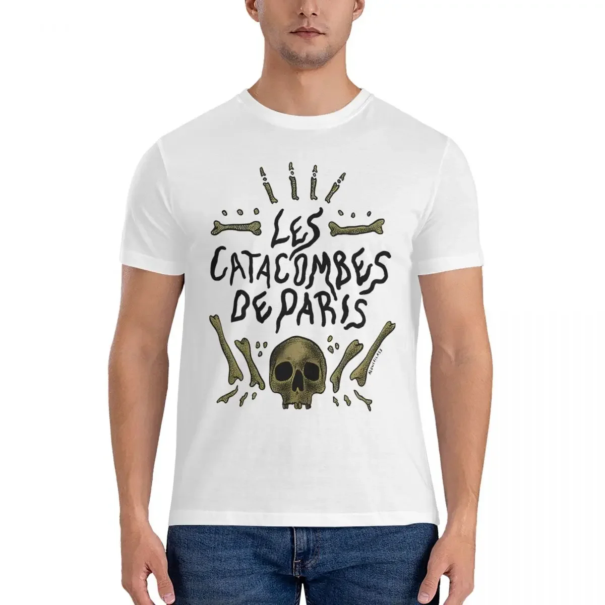 Les Catacombes De Paris T-Shirt Men Brand Of Sacrifice Humor 100% Cotton Tees Round Collar Short Sleeve T Shirt