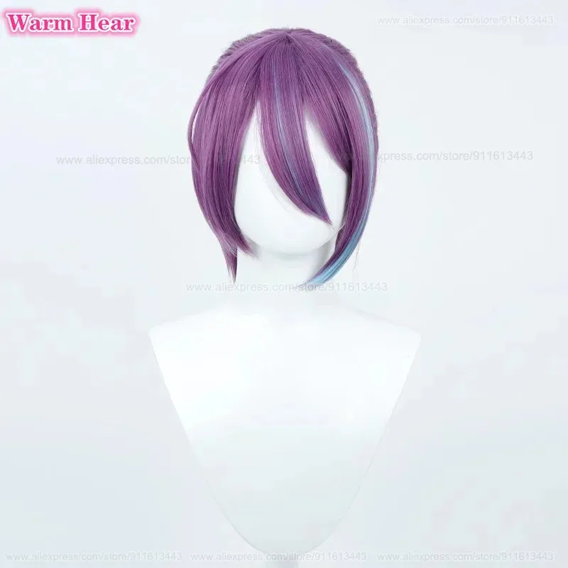 2 Gaya Kamishiro Rui Sintetis Pendek 35Cm Campuran Warna Cosplay Anime Tahan Panas Rambut Wig Pesta Halloween