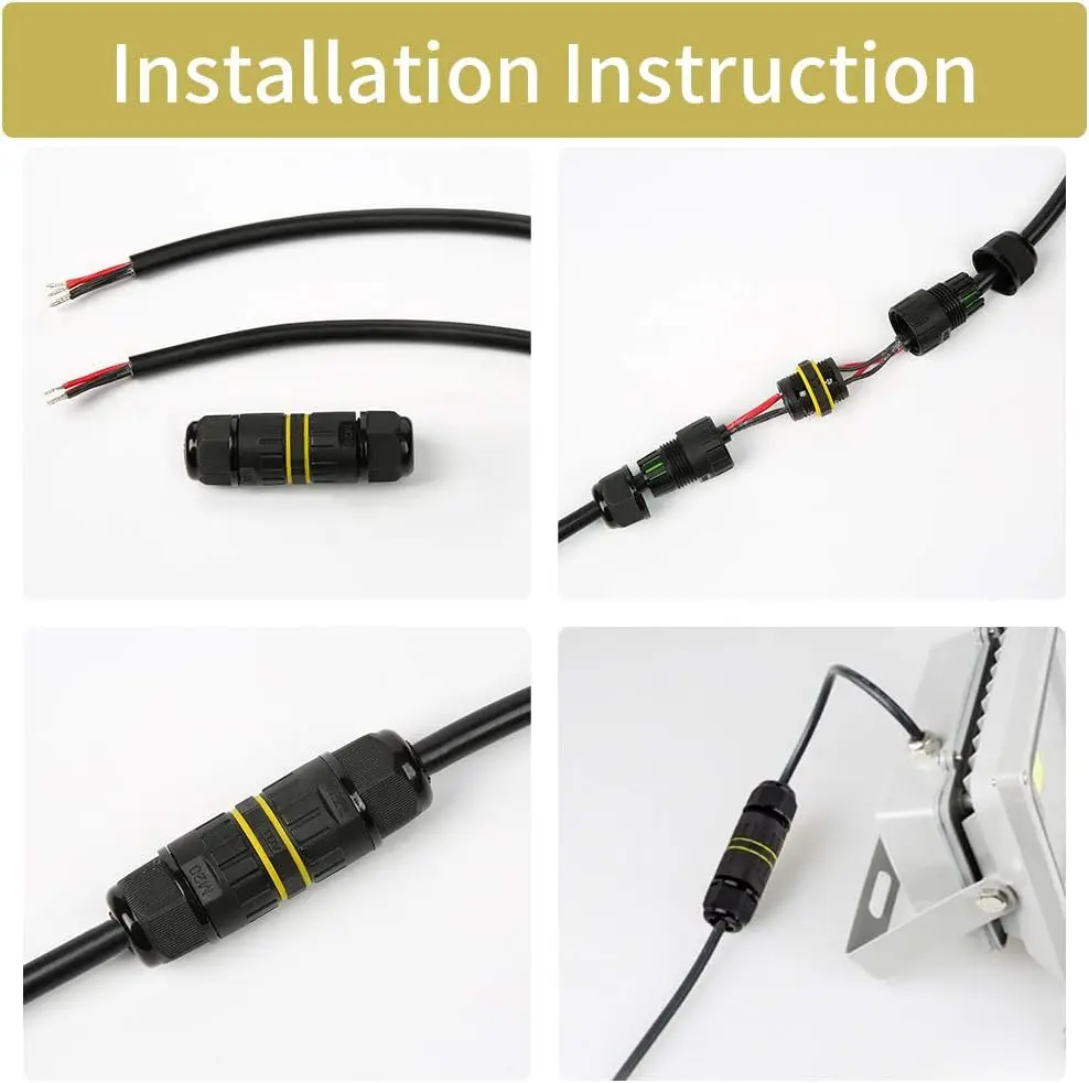 M16 2PIN 3PIN IP68 صندوق وصلات مقاوم للماء في الهواء الطلق 2 طريقة سلك كابل كهربائي موصل خط حماية لملحقات الأسلاك #5