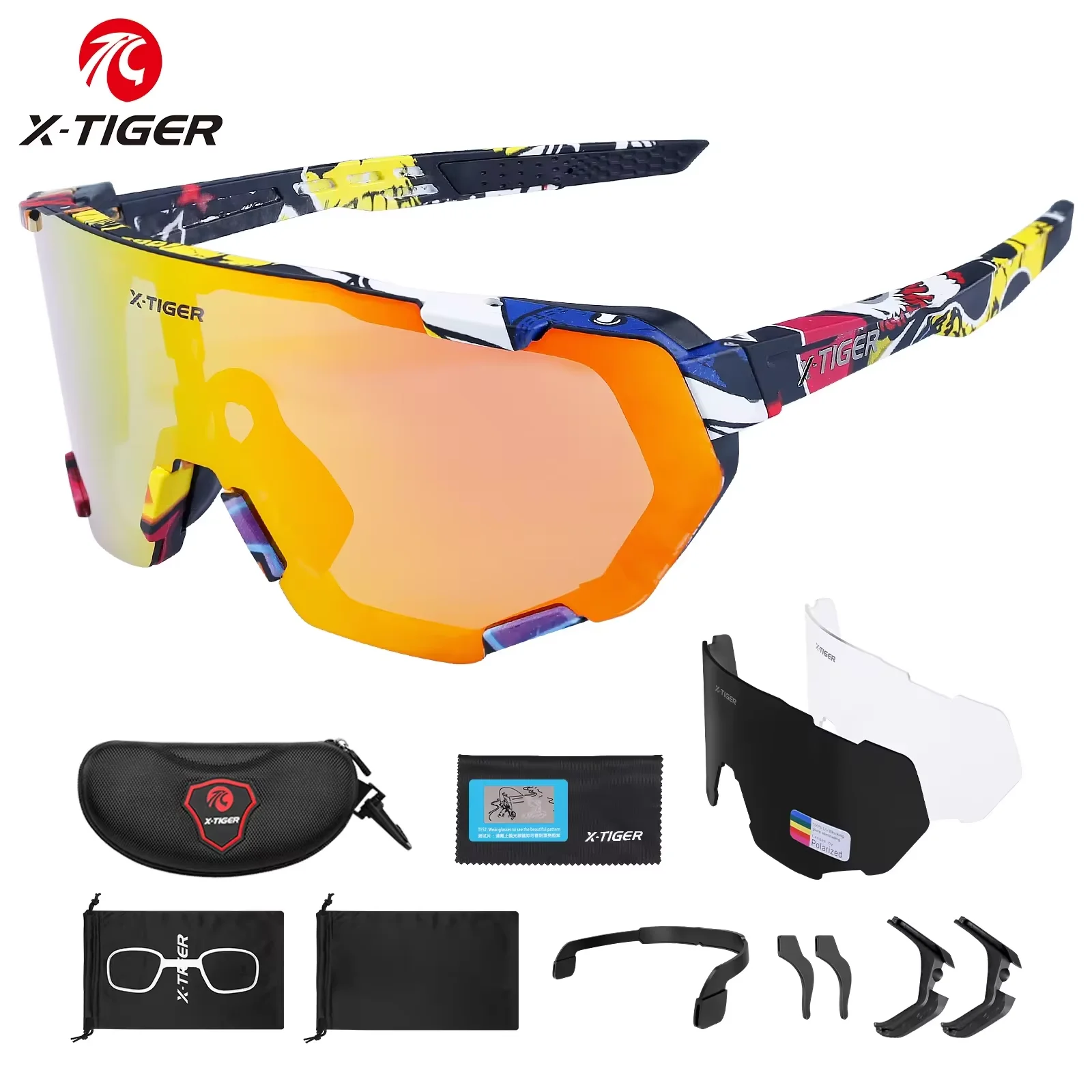 X-TIGER Polarized Cycling Glasses JTS Sports Sunglasses UV400 Bike Bicycle Eyewear Outdoor Baseball Fishing Glasses Multi Color