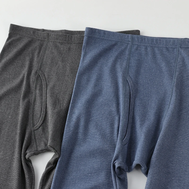 Pajama pants for men Close-fitting cotton Spring autumn underpants trousers leggings Thermal bottoms pants pee hole sleepwear
