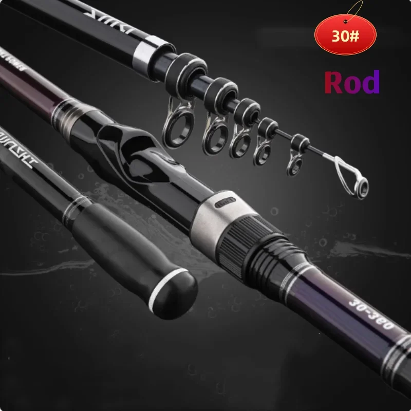 Ultralight High Carbon Rock Fishing Rod 30#40# 2.4m/2.7m/3m/3.3m/3.6m Boat Rock Fishing Rod Sea Telescopic Rock Fishing Rod